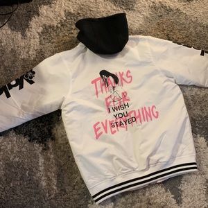 Valeza Anime White Bomber Jacket Varsity Manga Street Urban Waifu